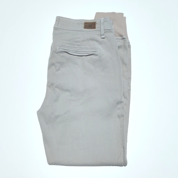 Paige Elson Mid Rise Slim Fit Soft Twill Trouser Jogger Pants Light Gray 27 - Picture 1 of 14
